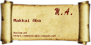 Makkai Aba névjegykártya